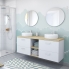 #Armoire de salle de bains - Rangement haut - GINKO Blanc - 1 porte miroir - Côtés décors - L60 x H70 x P27 cm