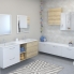 #Meuble de salle de bains - Plan vasque NAJA - BORA Blanc - 2 tiroirs - Côtés décors - L60,5 x H71,5 x P50,5 cm