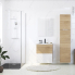 #Meuble de salle de bains Sous vasque <br />ALPA Blanc, 2 tiroirs, Côtés Chêne prestige, L80 x H70 x P40 cm 