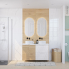 #Meuble de salle de bains Sous vasque double <br />ALPA Blanc, 4 tiroirs, Côtés Chêne prestige, L120 x H70 x P50 cm 