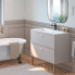 #Meuble de salle de bains Plan vasque NAJA <br />HELIA Beige, 2 tiroirs, Côtés décors, L80.5 x H58.5 x P50.5 cm 