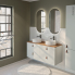 #Meuble de salle de bains Plan vasque REZO <br />HELIA Gris clair, 2 tiroirs, Côtés décors, L80.5 x H71.5 x P40.5 cm 