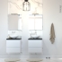#Armoire de salle de bains - Rangement haut - IPOMA Blanc brillant - 2 portes - Côtés blancs - L60 x H70 x P27 cm