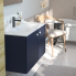 #Meuble de salle de bains Sous vasque <br />TIA Bleu nuit, 2 tiroirs, Côtés décors, L60 x H70 x P50 cm 
