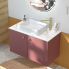 #Meuble de salle de bains Plan vasque NEMA <br />TIA Rouge terracotta, 2 tiroirs, Côtés décors, L80.5 x H71.5 x P50,6 cm 