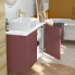 #Meuble de salle de bains Sous vasque <br />TIA Rouge terracotta, 2 portes, Côtés décors, L100 x H57 x P40 cm 