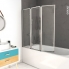 #Pare baignoire pliant 3 volets <br />VIMA, 125 cm, Verre transparent, Profilés chromés 