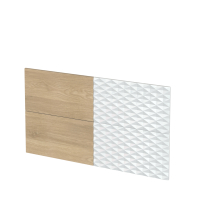 ALPA Blanc - HOSTA Chêne prestige - façade N°76 - 2 tiroirs - 2 portes - L120xH70