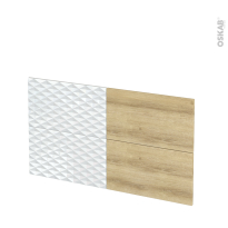 ALPA Blanc - HOSTA Chêne naturel - façade N°72 - 4 tiroirs - L120xH70