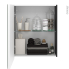 #Armoire de salle de bains Rangement haut <br />AVARA Frêne Noir, 1 porte miroir, Côtés décors, L60 x H70 x P27 cm 