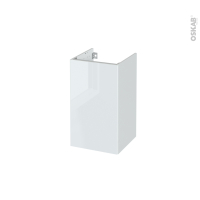 Meuble de salle de bains - Sous vasque - BORA Blanc - 1 porte - Côtés décors -  L40 x H70 x P40 cm