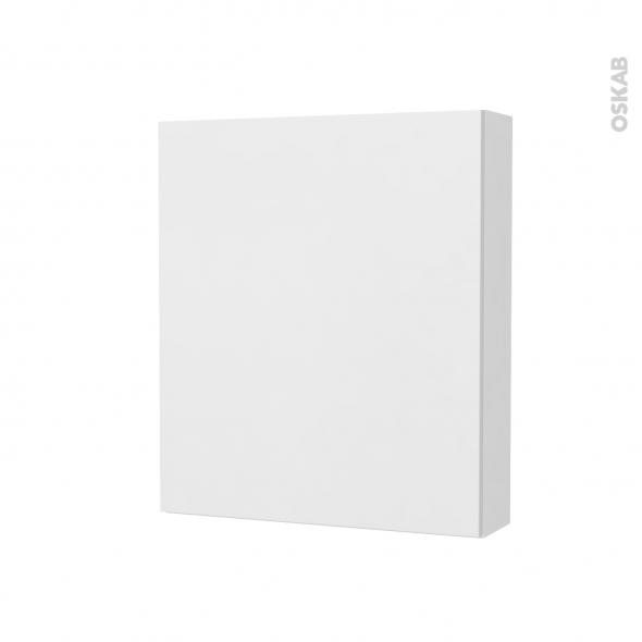 Armoire de toilette - Rangement haut - GINKO Blanc - 1 porte - Côtés blancs - L60 x H70 x P17 cm