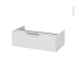 #Tiroir sous meuble Socle n°101 <br />LUPI Blanc, pour meuble salle de bains, L80 x H26 x P45 cm 