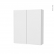 Armoire de toilette - Rangement haut - GINKO Blanc - 2 portes - Côtés blancs - L60 x H70 x P17 cm