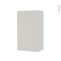 Armoire de salle de bains - Rangement haut - HELIA Beige - 1 porte - Côtés blancs - L40 x H70 x P27 cm