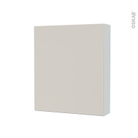 Armoire de toilette - Rangement haut - HELIA Beige - 1 porte - Côtés blancs - L60 x H70 x P17 cm
