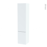 Colonne de salle de bains - 2 portes - HELIA Blanc - Côtés blancs - Version B - L40 x H182 x P40 cm