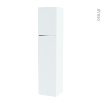 Colonne de salle de bains - 2 portes - HELIA Blanc - Côtés blancs - Version A - L40 x H182 x P40 cm