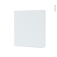 Armoire de toilette - Rangement haut - HELIA Blanc - 1 porte - Côtés décors - L60 x H70 x P17 cm