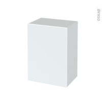 Meuble de salle de bains - Rangement bas - HELIA Blanc - 1 porte - L50 x H70 x P37 cm