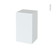 Meuble de salle de bains - Rangement bas - HELIA Blanc - 1 porte - L40 x H70 x P37 cm