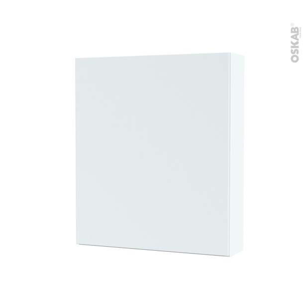 Armoire de toilette Rangement haut <br />HELIA Blanc, 1 porte, Côtés blancs, L60 x H70 x P17 cm 