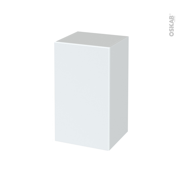 Meuble de salle de bains Rangement bas <br />HELIA Blanc, 1 porte, L40 x H70 x P37 cm 