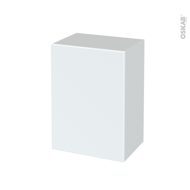 Meuble de salle de bains Rangement bas <br />HELIA Blanc, 1 porte, L50 x H70 x P37 cm 