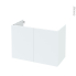#Meuble de salle de bains Sous vasque <br />HELIA Blanc, 2 portes, Côtés décors, L100 x H70 x P50 cm 