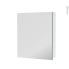 #Armoire de toilette Rangement haut <br />HELIA Blanc, 1 porte miroir, Côtés décors, L60 x H70 x P17 cm 