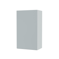 Armoire de salle de bains - Rangement haut - HELIA Gris clair - 1 porte - Côtés blancs - L40 x H70 x P27 cm