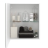 #Armoire de salle de bains Rangement haut <br />1 porte miroir, Côtés blancs, L60 x H70 x P27 cm, HAKEO 