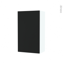Armoire de salle de bains - Rangement haut - HELIA Noir - 1 porte - Côtés blancs - L40 x H70 x P27 cm