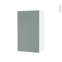 Armoire de salle de bains - Rangement haut - HELIA Vert - 1 porte - Côtés blancs - L40 x H70 x P27 cm