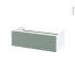 #Tiroir sous meuble Socle n°101 <br />HELIA Vert, pour meuble salle de bains, L80 x H26 x P45 cm 