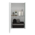 #Armoire de salle de bains Rangement haut <br />HELIA Vert, 1 porte miroir, Côtés décors, L40 x H70 x P27 cm 