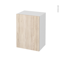 Meuble de salle de bains - Rangement bas - IKORO Chêne clair - 1 porte - L50 x H70 x P37 cm