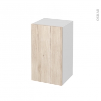 Meuble de salle de bains - Rangement bas - IKORO Chêne clair - 1 porte - L40 x H70 x P37 cm
