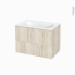 #Meuble de salle de bains Plan vasque NEMA <br />IKORO Chêne clair, 2 tiroirs, Côtés décors, L80.5 x H58.5 x P50,6 cm 