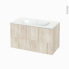 #Meuble de salle de bains Plan vasque NEMA <br />IKORO Chêne clair, 2 tiroirs, Côtés décors, L100,5 x H58,5 x P50,6 cm 