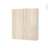 #Armoire de toilette - Rangement haut - IKORO Chêne clair - 1 porte - Côtés blancs - L60 x H70 x P17 cm
