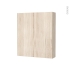 #Armoire de toilette - Rangement haut - IKORO Chêne clair - 1 porte - Côtés décors - L60 x H70 x P17 cm