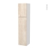 #Colonne de salle de bains - 2 portes - IKORO Chêne clair - Côtés blancs - Version A - L40 x H182 x P40 cm