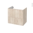 #Meuble de salle de bains - Sous vasque - IKORO Chêne clair - 2 tiroirs - Côtés décors - L60 x H57 x P40 cm
