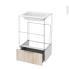 #Tiroir sous meuble Socle n°51 <br />IKORO Chêne clair, pour meuble salle de bains, L60 x H26 x P45 cm 