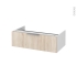 #Tiroir sous meuble Socle n°101 <br />IKORO Chêne clair, pour meuble salle de bains, L80 x H26 x P45 cm 