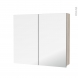 Armoire de toilette - Rangement haut - IKORO Chêne clair - 2 portes miroir - Côtés décors - L80 x H70 x P17 cm