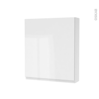 Armoire de toilette - Rangement haut - IPOMA Blanc brillant - 1 porte - Côtés blancs - L60 x H70 x P17 cm