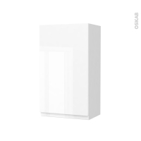 Armoire de salle de bains - Rangement haut - IPOMA Blanc brillant - 1 porte - Côtés blancs - L40 x H70 x P27 cm
