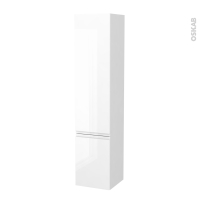 Colonne de salle de bains - 2 portes - IPOMA Blanc brillant - Côtés blancs - Version B - L40 x H182 x P40 cm